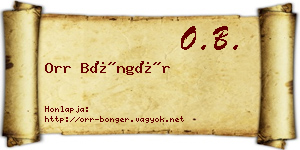 Orr Böngér névjegykártya